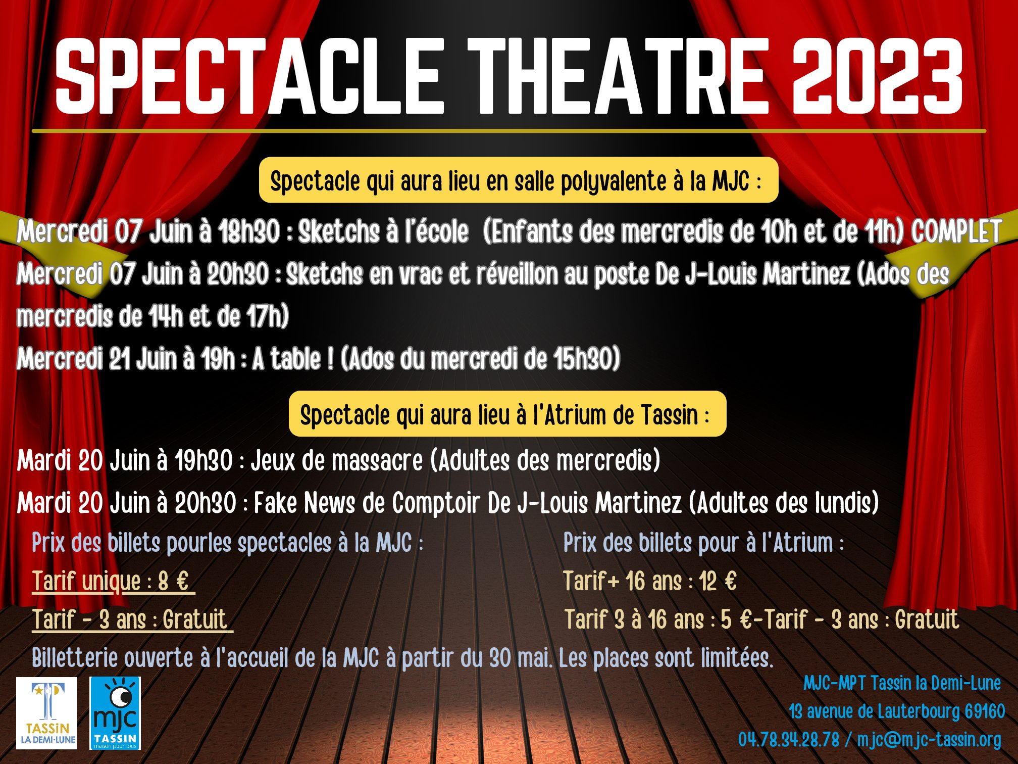 Spectacles théâtre juin 2023