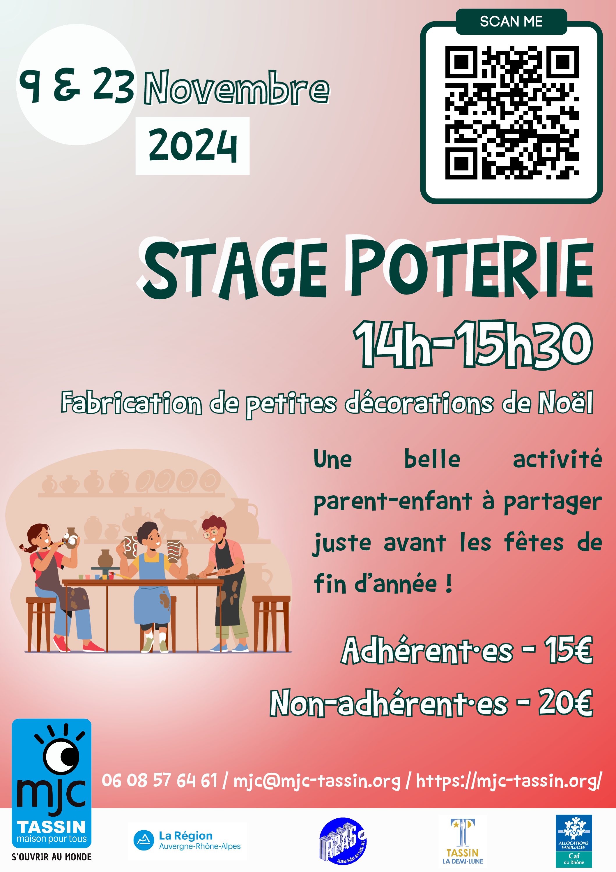 Stage poterie parents/enfants